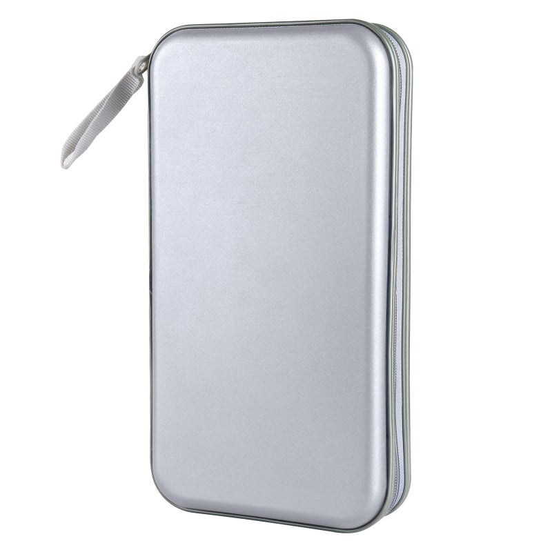 Siveit CD Case Holder, 80 Capacity CD/DVD Case Holders Wallet Hard Plastic CD DVD Disc Cases Storage Binder for Car Home Office Travel (Grey) - Image 1
