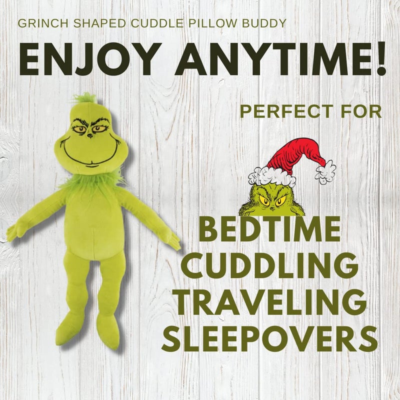 Franco Grinch by Dr. Seuss Holiday & Christmas Bedding Super Soft Plush 20 Inch Cuddle Pillow Buddy (Official Licensed Product) - Image 2
