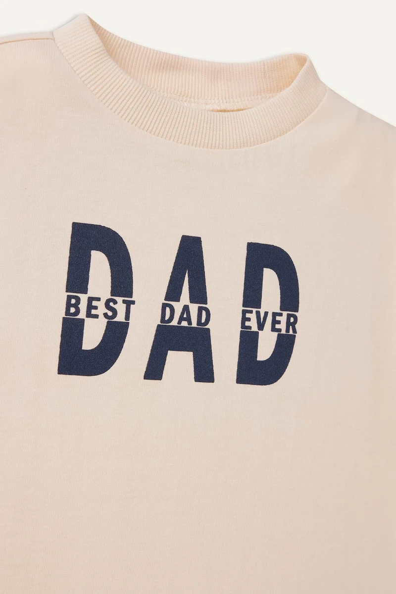 Defacto Baby Boy Dad Printed Crew Neck Short Sleeve T-Shirt