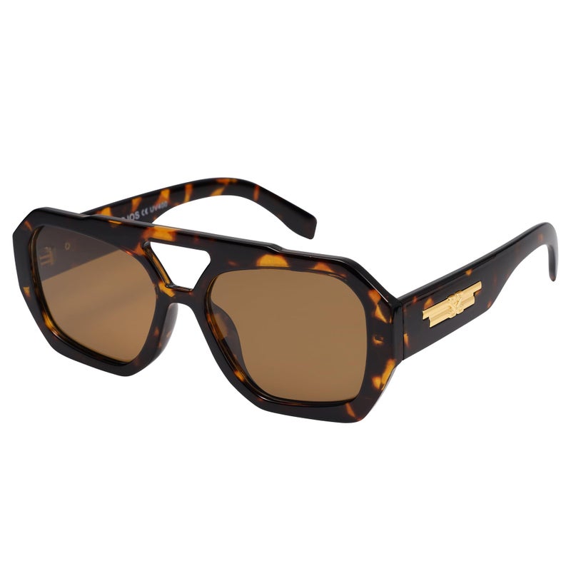 SOJOS Trendy Aviator Sunglasses for Womens Mens Polarized,Hexagonal Square Shades Double Bridge Designer Inspired UV400 Sun Glasses SJ2288 - Image 1