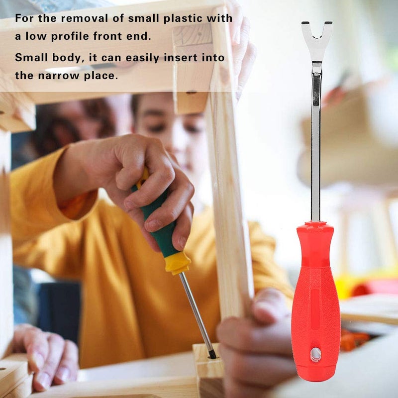 klarako Plastic Buckle Screwdriver, Easily Insert Narrow Place Durable Comfortable Handle Door Trim Clip Remover, for Doornail Removing of The Car Interior Buckle - Image 4