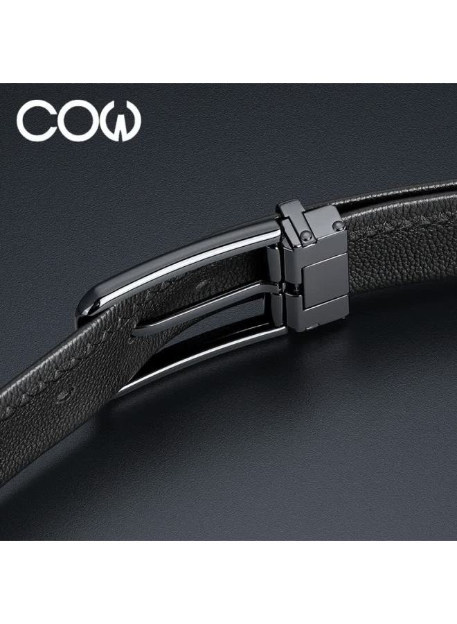 Cow Men's First Layer Cowhide Leather Pin Buckle Belt Simple Business Waistband Gift Box Birthday Present - Image 4