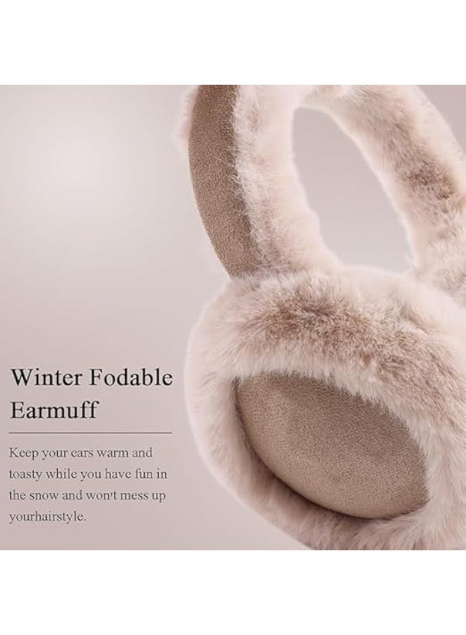 Winter Women Earmuff Foldable Ear Warmer Fluffy Ear Cover Warm Outdoor, One Size - Image 4
