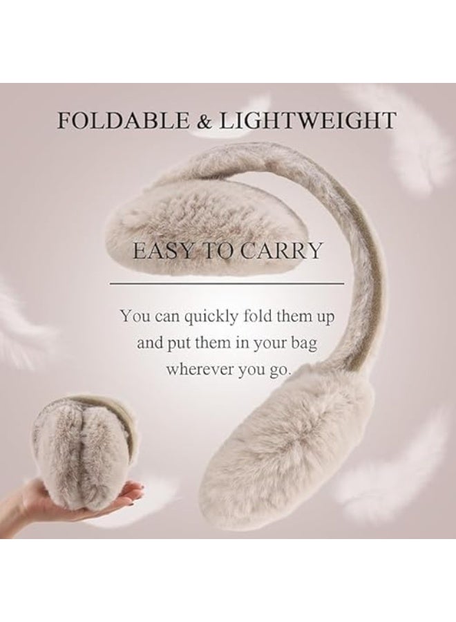 Winter Women Earmuff Foldable Ear Warmer Fluffy Ear Cover Warm Outdoor, One Size - Image 5