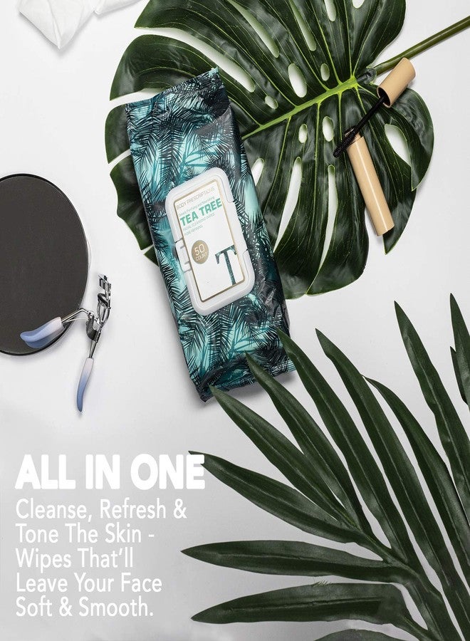 Body Prescriptions Body Prescription Makeup Cleansing Wipes - Gentle and Effective Face Wipes, 50 Count (Pack of 1), Tea-Tree - Image 3