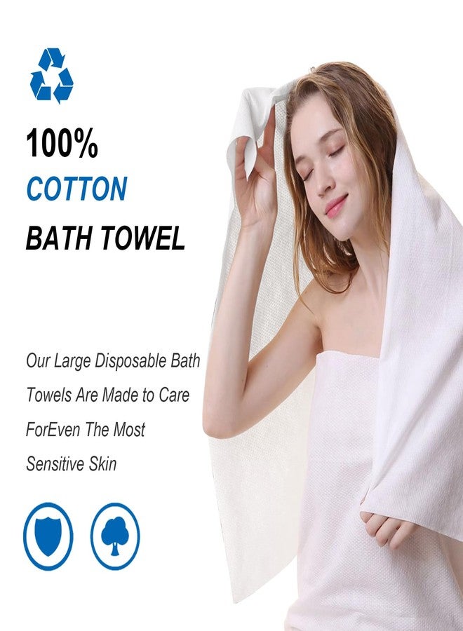 THMINS 5 Pack Disposable Bath Towels,27.56''x55.12''Shower Towels,Large Disposable Towels Body,5 Individual Packing for Travel Hotel,Softand Absorbent, White - Image 2