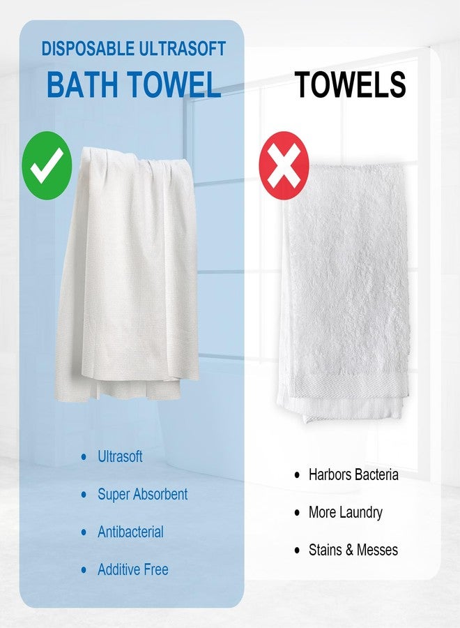 THMINS 5 Pack Disposable Bath Towels,27.56''x55.12''Shower Towels,Large Disposable Towels Body,5 Individual Packing for Travel Hotel,Softand Absorbent, White - Image 4