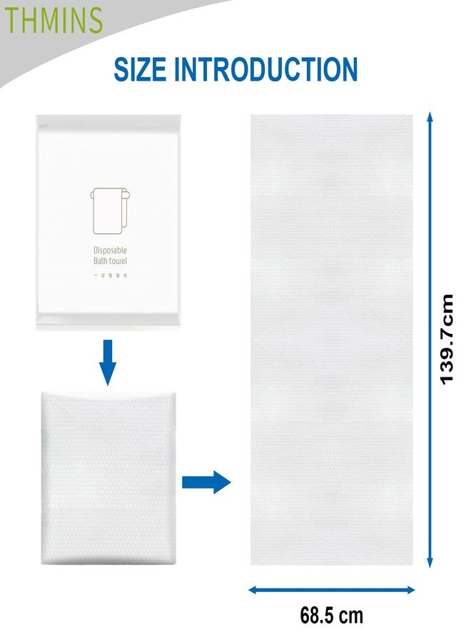 THMINS 5 Pack Disposable Bath Towels,27.56''x55.12''Shower Towels,Large Disposable Towels Body,5 Individual Packing for Travel Hotel,Softand Absorbent, White - Image 5