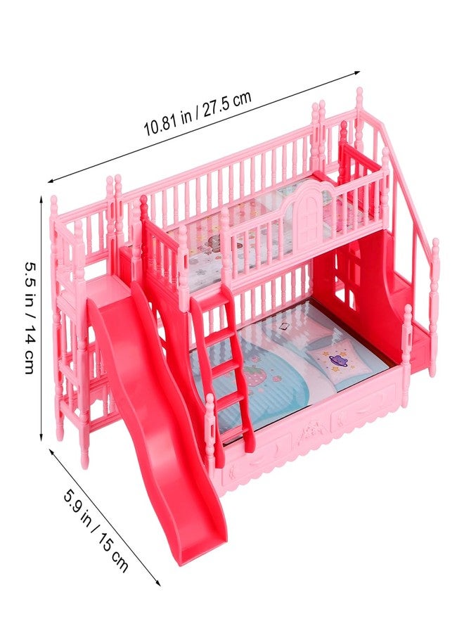TOYANDONA Doll Bunk Bed Set Doll House Furniture Bunk Bed Ornament Miniatures Mini House Decoration Model Accessory Toy - Image 2