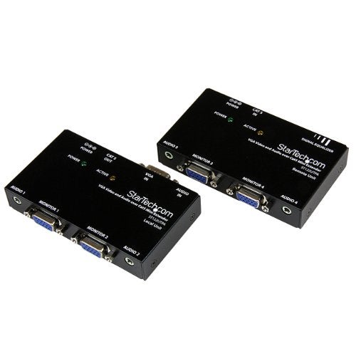 StarTech.com VGA Video Extender over Cat 5 with Audio - Up to 500ft (150m) - VGA over Cat5 Extender - 1 Local and 1 Remote , TAA (ST122UTPA) - Image 1