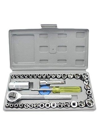40 in 1 Screw Driver Set Wrench Tool Kit Screwdriver and Socket Set Automobile Motorcycle Tool Box Set Socket Wrench Sleeve Suit Hardware Auto Car Repair Tools Home Tool kit Set Silver - pzsku/Z3F179562A012790B66AAZ/45/1746637893/a935cb2c-5004-4c96-a184-13b86dbdb201