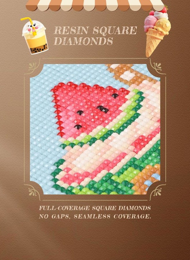 forever young Minigem Diamond Art Kits for Beginners, 6 Pcs Tea Time Cottage Resin Square Diamond Painting Kits for Adults, 2-Hour Canvas Small Diamond Art Kits for Adults (5x7 Inch) - Image 4