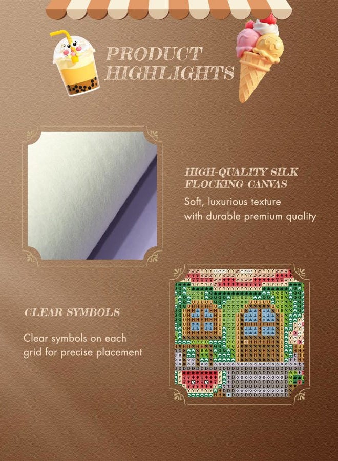 forever young Minigem Diamond Art Kits for Beginners, 6 Pcs Tea Time Cottage Resin Square Diamond Painting Kits for Adults, 2-Hour Canvas Small Diamond Art Kits for Adults (5x7 Inch) - Image 5