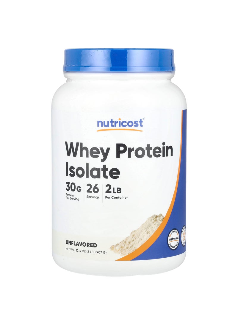 Nutricost Whey Protein Isolate, Unflavored, 2 lb (907 g)