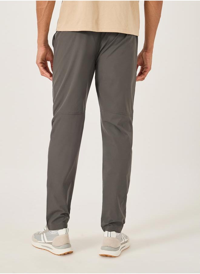 Fort Collins Men Solid Drawstring Waist Regular Fit Pants  - Image 4