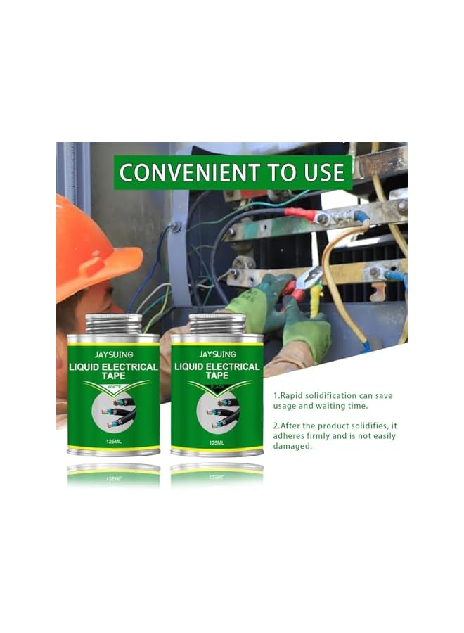 promass Liquid Electrical Tape, Waterproof Insulating Electrical Tape Glue, Quick-Drying and High Temperature Resistant Liquid Tape for Electrical Repairs (Black, 4.2 OZ/125ML) - Image 2