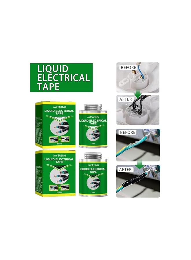 promass Liquid Electrical Tape, Waterproof Insulating Electrical Tape Glue, Quick-Drying and High Temperature Resistant Liquid Tape for Electrical Repairs (Black, 4.2 OZ/125ML) - Image 5