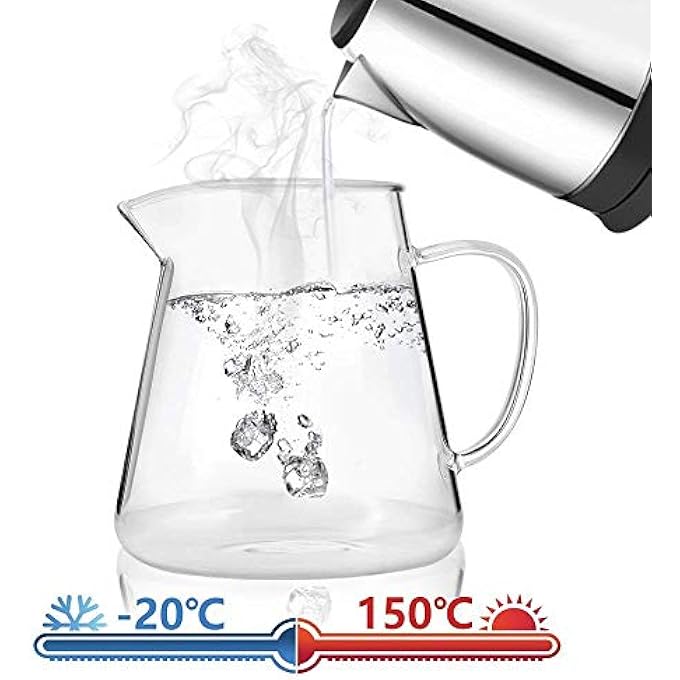 ريحني جهاز إبريق شاي زجاجي مع جهاز نفخ من الفولاذ المقاوم للصدأ المقاوم للحرارة، مثالي للشاي والقهوة بحجم 450 مل - Image 4