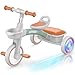 SEREED Colorful Lighting Toddler Tricycle for 25 Years Old Boys Girls Adjustable SeatHandlebar Trike Removable Basket Birthday Gift Idea for Kids Ages 2 Green - Image 3
