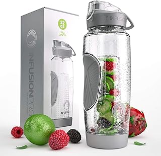 Infusion Pro Infusion Pro 32 oz Infuser Water Bottle With Fruit Infuser - Insulated Sleeve & Fruit Infused Water eBook : Bottom  - Image 1