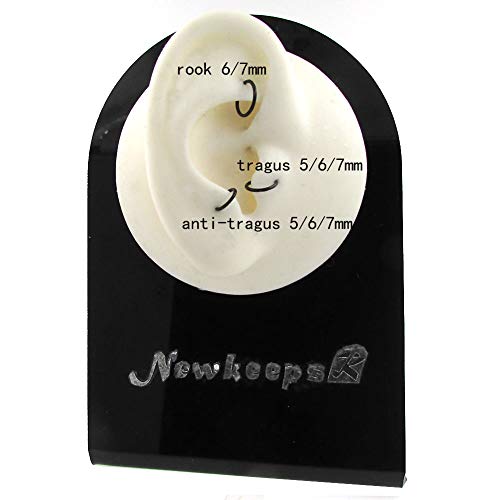 NewkeepsR 3PCS-1.0mm Black Anodised Hinged Clicker Nose Hoop Rings, 18 Gauge 316L Steel Seamless Segment Sleeper Earrings Piercing-5/6/7mm - Image 4