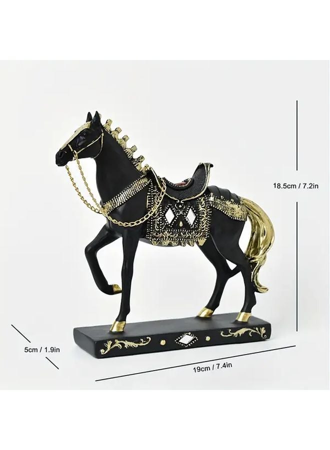 Modern Light Luxury ABS Resin Horse Figurine M24027 Detailed Saddle Tack Decor Gift - Image 3