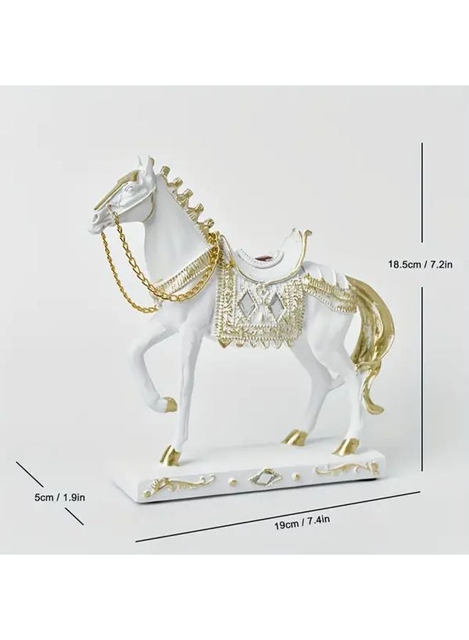 Modern Light Luxury ABS Resin Horse Figurine M24027 Detailed Saddle Tack Decor Gift - Image 1