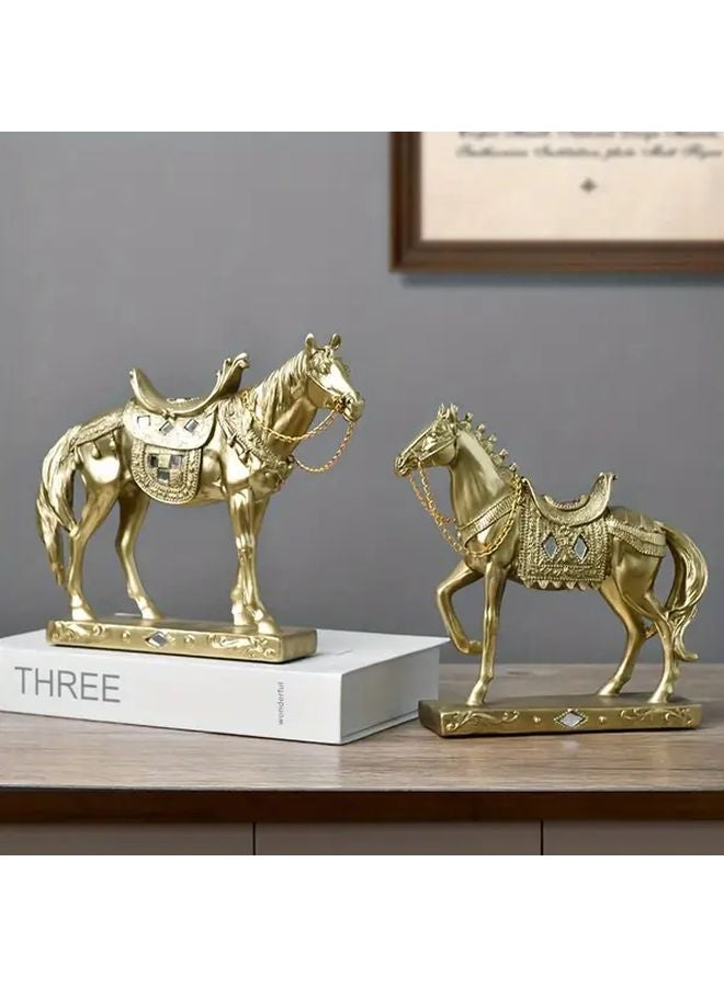 Modern Light Luxury ABS Resin Horse Figurine M24027 Detailed Saddle Tack Decor Gift - Image 4