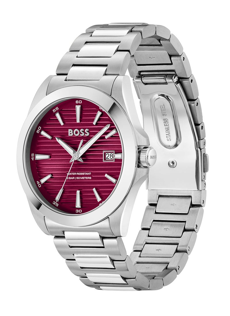 HUGO BOSS HUGO BOSS ROUND ANALOG MEN'S RED CASE WATCH - 1514174  - Image 1