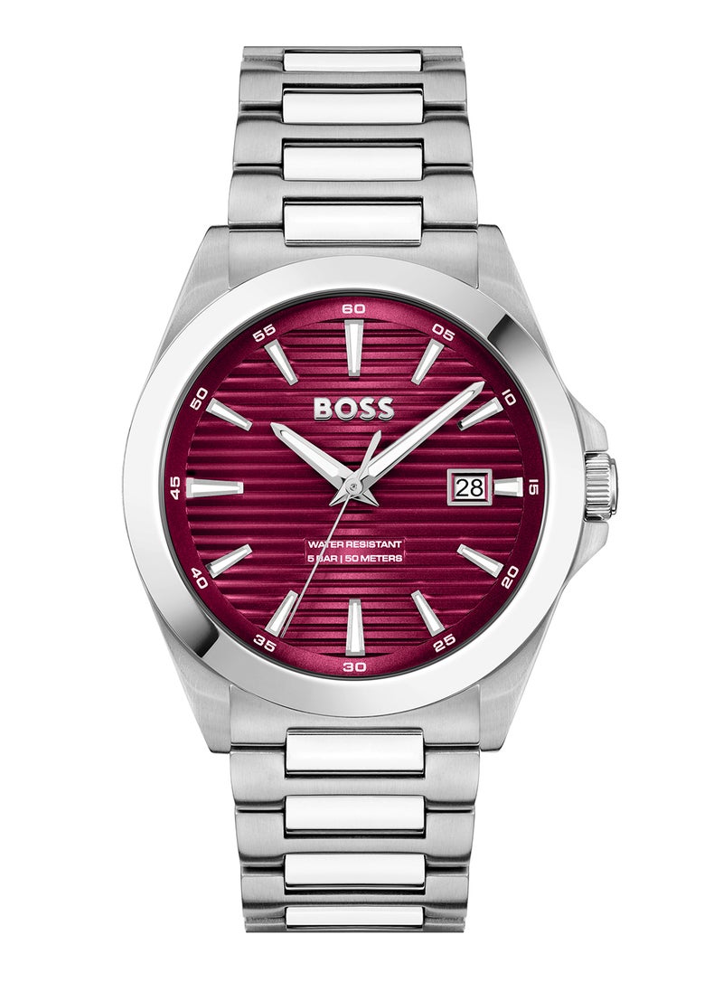 HUGO BOSS HUGO BOSS ROUND ANALOG MEN'S RED CASE WATCH - 1514174  - Image 2