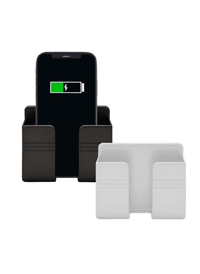 Peachjoy 2pcs phone holder wall mounted, phone stand with self adhesive, phone holder for RV charging, compatible with iPhone and Android 