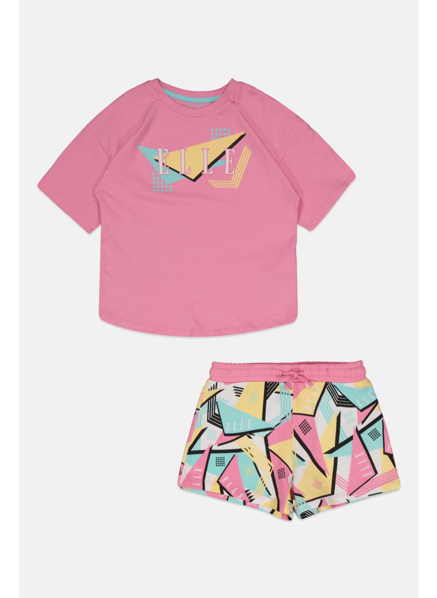 ELLE Kids Girls 2 Pieces Top And Bottom Set, Multicolor  - Image 1