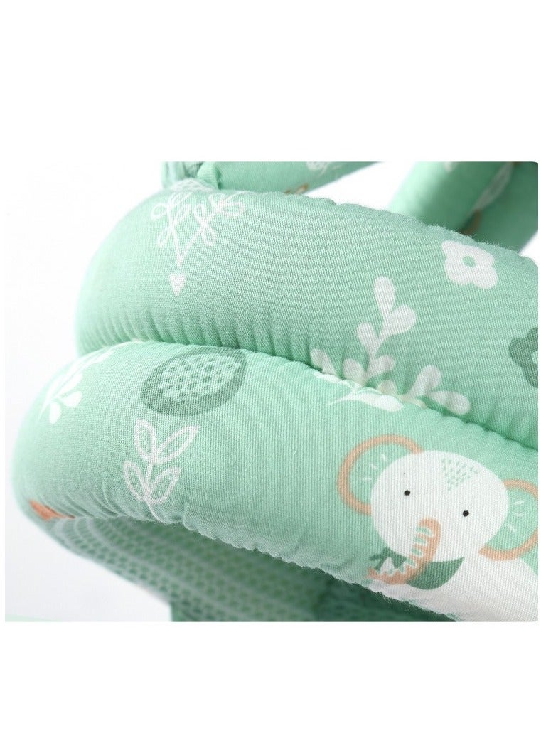 Baby Head Protector Cushion, Anti-Fall Head Protection Pad for Walking Toddlers, Safety Helmet for Infants Learning to Walk (Green) - Image 4