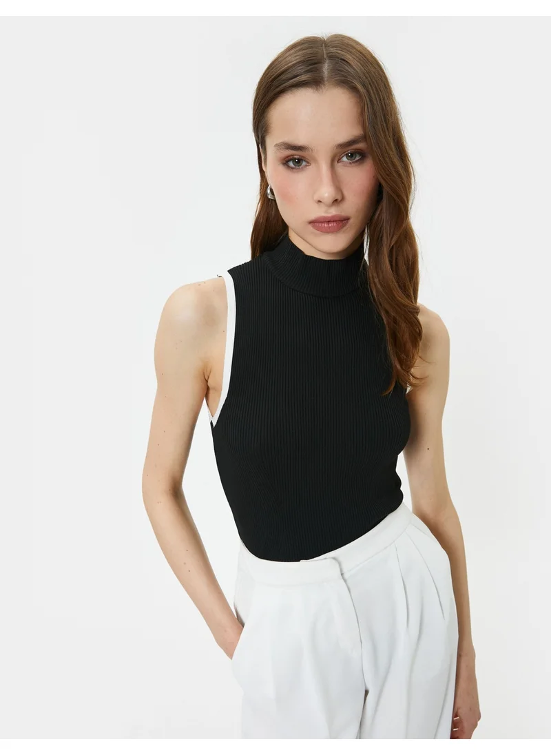 كوتون Cotton Ribbed Undershirt Sleeveless Stand Collar