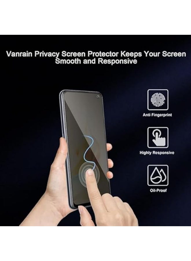 Fingerprint Support Screen Protector for Samsung Galaxy S25 Ultra 5G, 5D Ultra-Thin Privacy Tempered Glass 9H Hardness Anti-Spy Screen Protector for Samsung Galaxy S25 Ultra 5G - Image 3