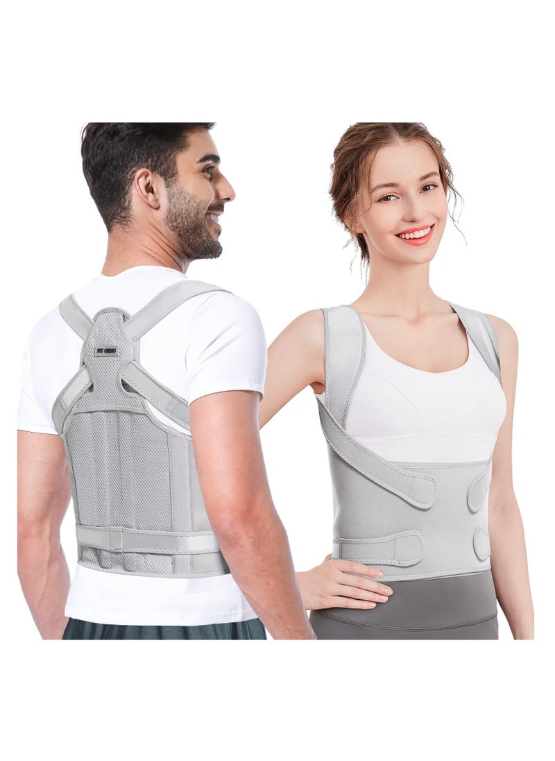 Arabest Back Brace and Posture Corrector for Women and Men, Back Straightener Posture Corrector, Scoliosis and Hunchback Correction, Back Pain, Spine Corrector, Adjustable Posture Trainer, Size M,Grey  - Image 1