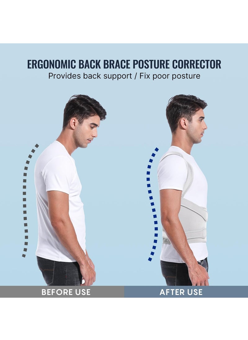 Arabest Back Brace and Posture Corrector for Women and Men, Back Straightener Posture Corrector, Scoliosis and Hunchback Correction, Back Pain, Spine Corrector, Adjustable Posture Trainer, Size M,Grey  - Image 2