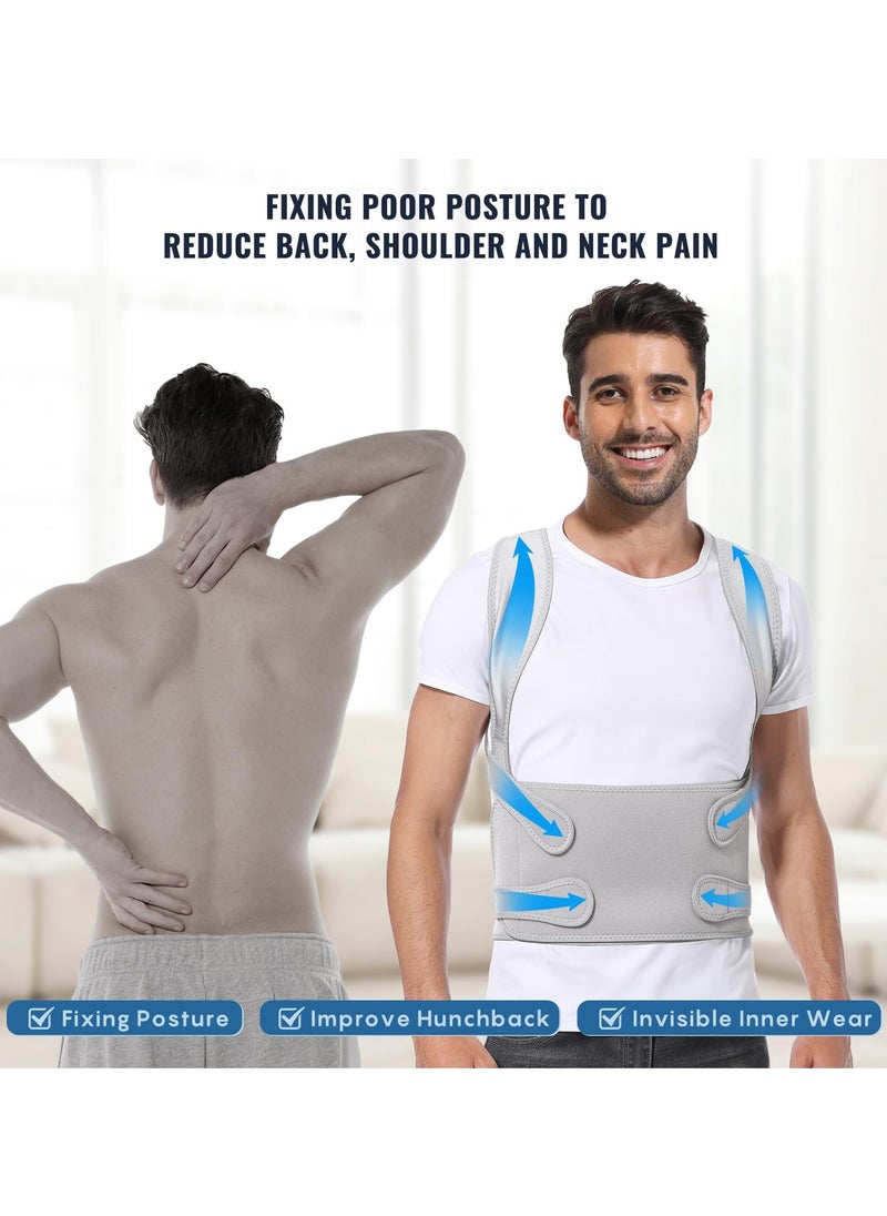 Arabest Back Brace and Posture Corrector for Women and Men, Back Straightener Posture Corrector, Scoliosis and Hunchback Correction, Back Pain, Spine Corrector, Adjustable Posture Trainer, Size M,Grey  - Image 5