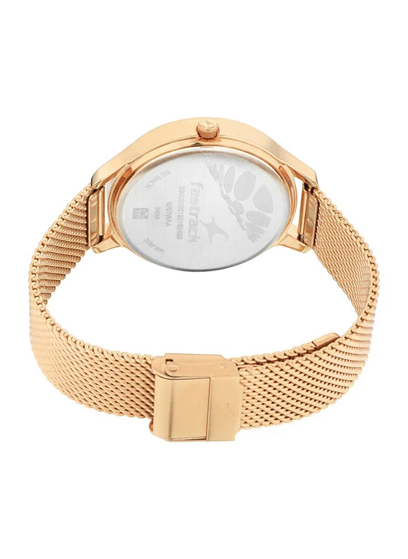فاستراك Fastrack Ruffles Quartz Analog with Day and Date Black Dial Stainless Steel Strap Watch for Girls