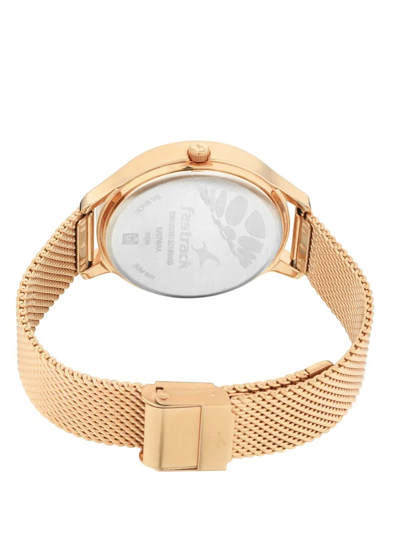 فاستراك Fastrack Ruffles Quartz Analog with Day and Date Black Dial Stainless Steel Strap Watch for Girls