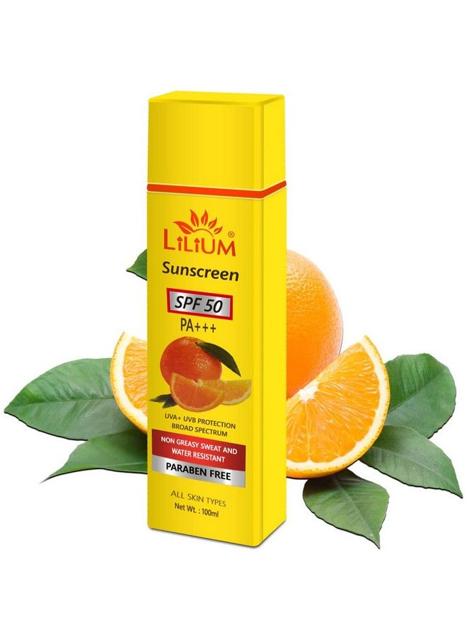 Lilium Sun Protect Sunscreen Lotion SPF 50 PA+++ for Non Greasy Sweat and Water Resistant, 100ml - Image 1