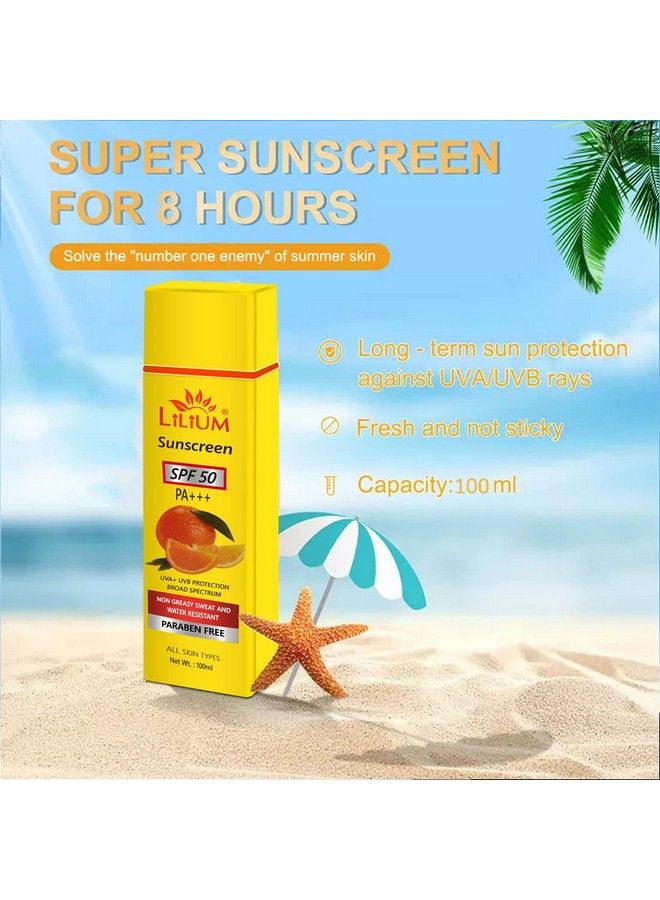 Lilium Sun Protect Sunscreen Lotion SPF 50 PA+++ for Non Greasy Sweat and Water Resistant, 100ml - Image 4
