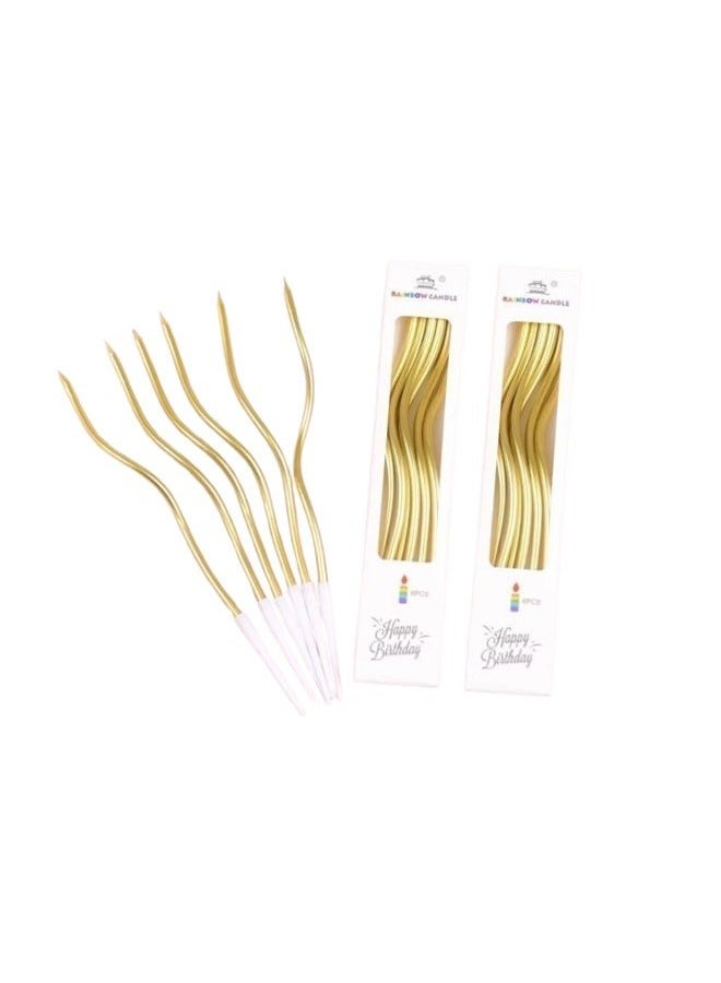 12 Gold Arc Birthday Candles | Eid/Dubai Party Decoration | Eco-Friendly & Photogenic  - Image 2