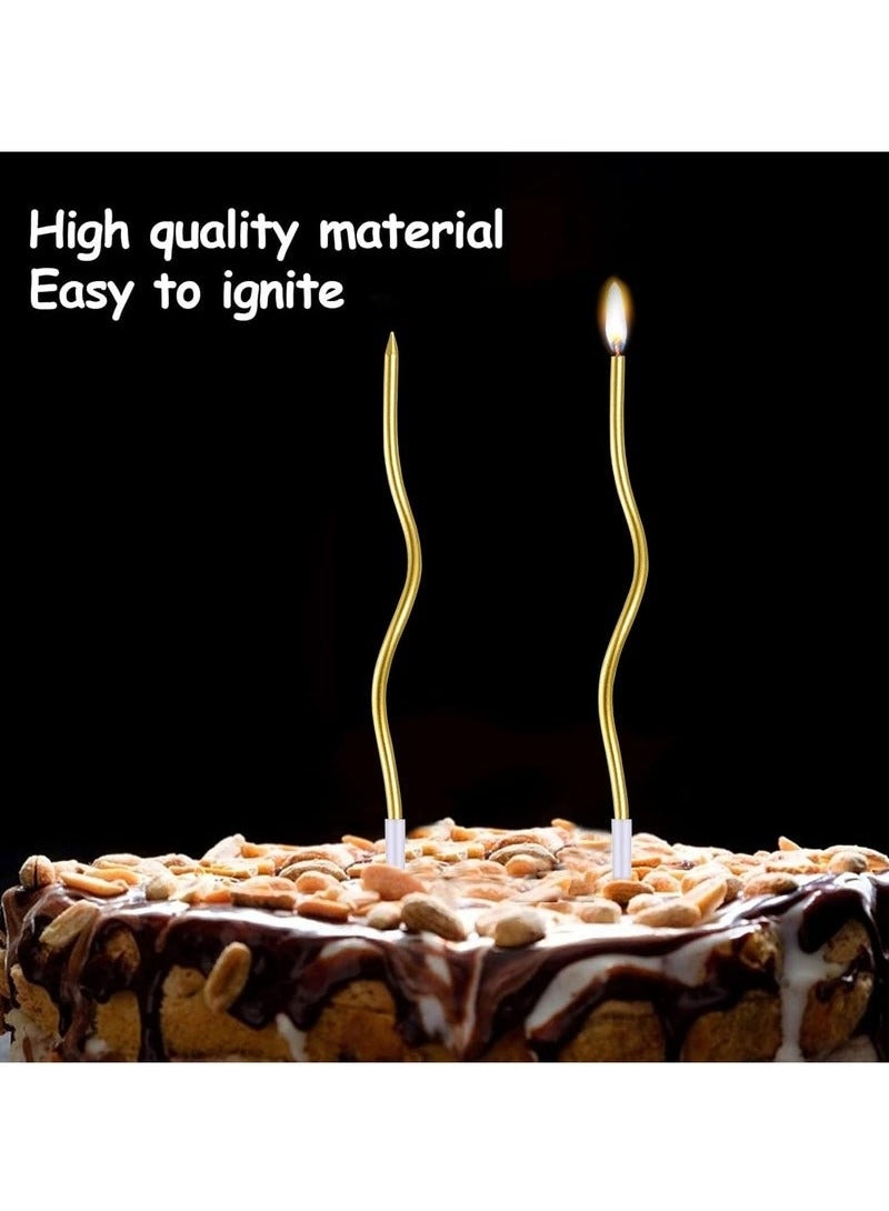 12 Gold Arc Birthday Candles | Eid/Dubai Party Decoration | Eco-Friendly & Photogenic  - Image 4