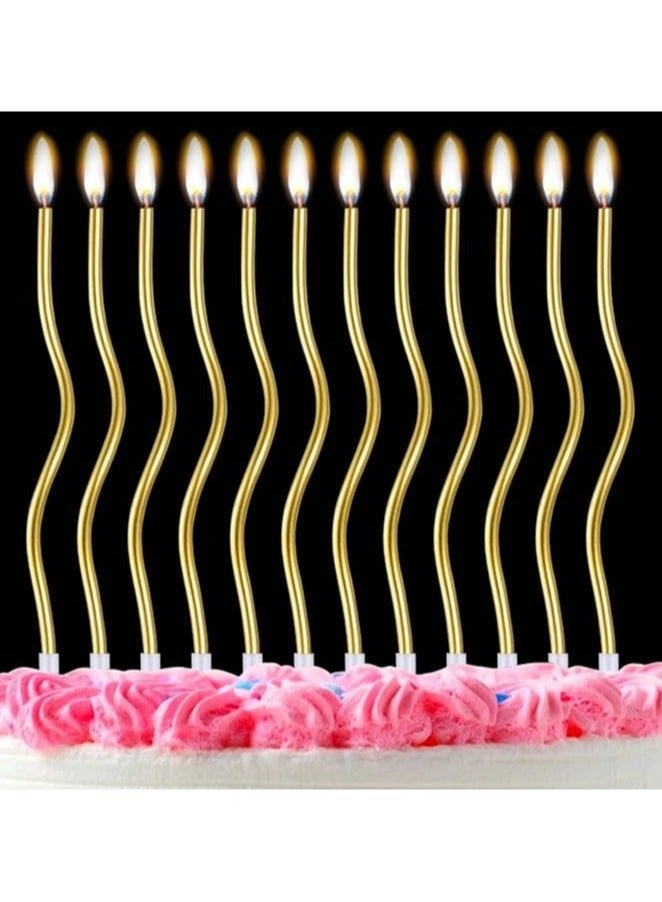 12 Gold Arc Birthday Candles | Eid/Dubai Party Decoration | Eco-Friendly & Photogenic  - Image 3