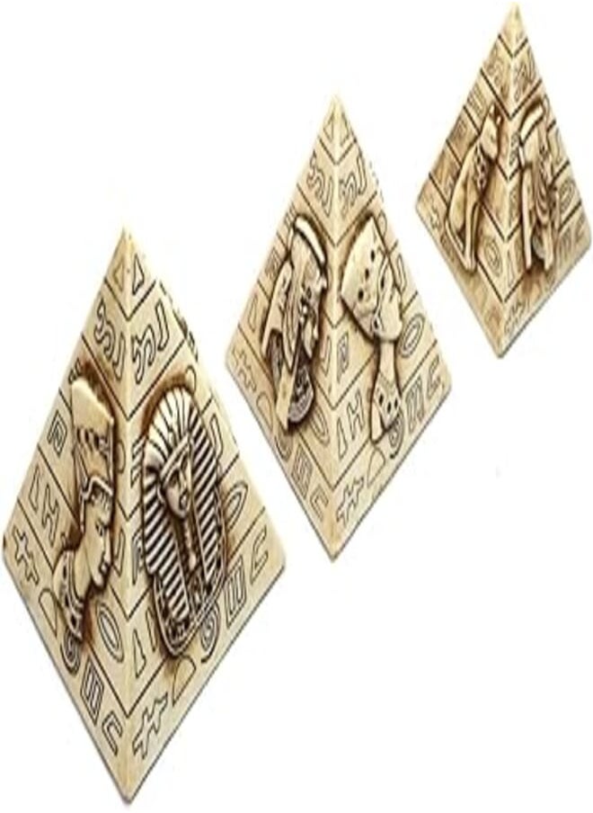 immatgar immatgar pharaonic Egyptian 3 Pyramids Statue Egyptian souvenirs gifts - Inspired Gift from Egypt (White 4, 6 CM) 