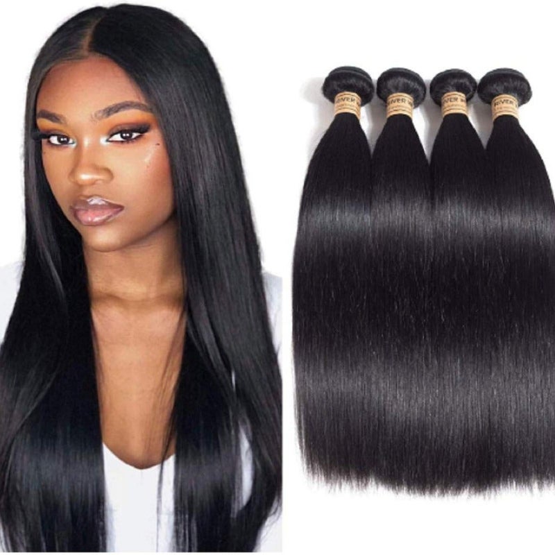 Synthetic Wig Straight Black Fiber African Hair Curtain 22inch 100g