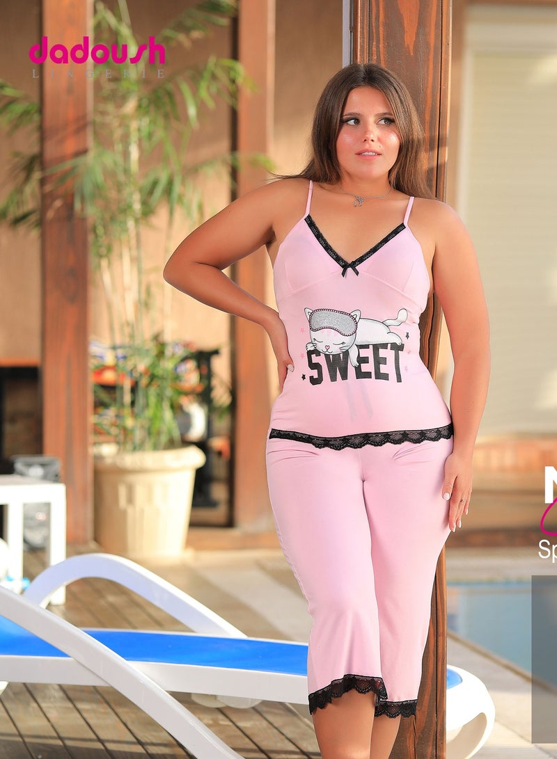 Dadoush Women's Summer Pyjamas - 2-Piece Women's Pajama Set  - Image 1