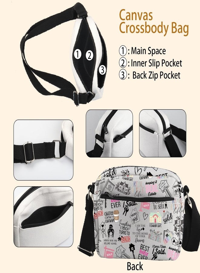 WCGXKO Novelty Realtor Gift Realtor Sayings Real Estate Life Quotes Canvas Crossbody Bag (Realtor Cro-s) - Image 3