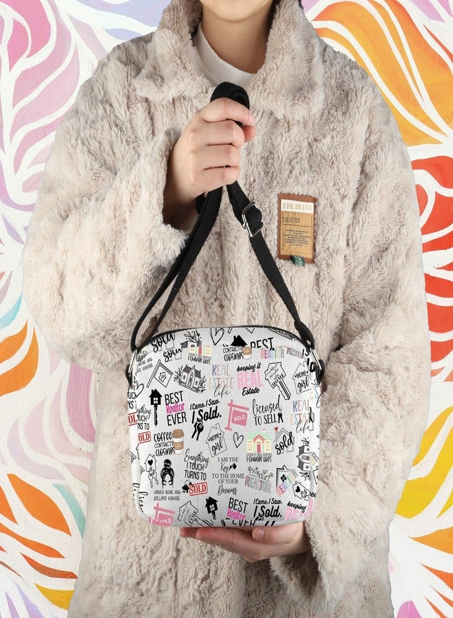 WCGXKO Novelty Realtor Gift Realtor Sayings Real Estate Life Quotes Canvas Crossbody Bag (Realtor Cro-s) - Image 4